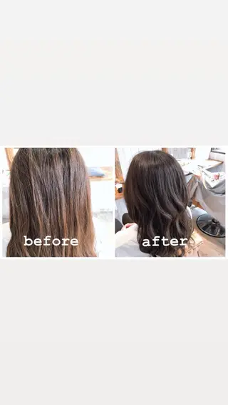 セミロング カラー 中村 優志のヘアスタイル