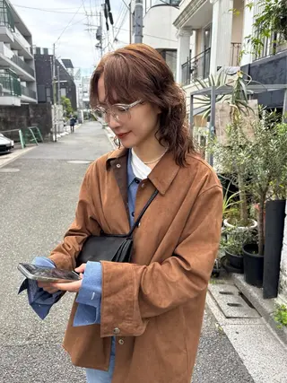 ミディアム カラー 似合わせカット レイヤー/ボブのヘアスタイル