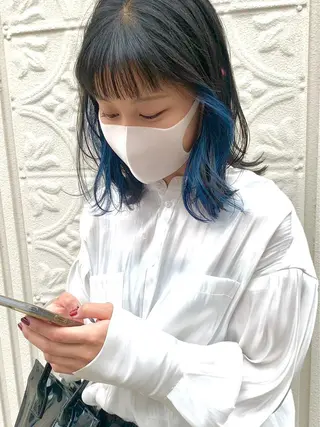 ミディアム カラー 🧼MOMO/ 原宿✩.*˚🧼のヘアスタイル