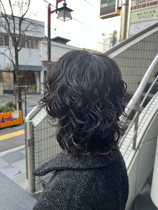 パーマ 韓国レイヤー ☁️🫧森ハリス誠一のヘアスタイル