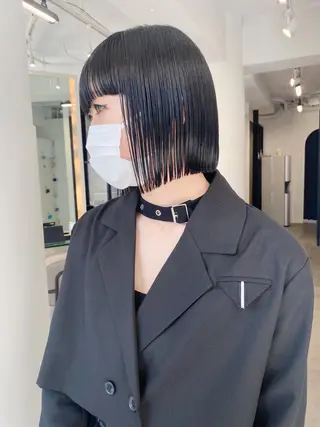 ショート カラー センターパート/ 暖色カラーayuのヘアスタイル