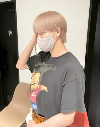 ショート カラー メンズ ホワイトカラー/梅田 デザインカラー/しんのヘアスタイル