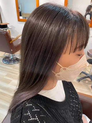 セミロング 艶カラー、パーマ 祥一朗　WAWAのヘアスタイル