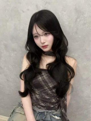 ロング カラー みゅう／韓国：網紅： トレンドヘアのヘアスタイル