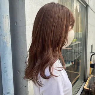 セミロング カラー 🪭risa 暖色/レイヤー🪭のヘアスタイル