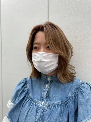 ミディアム 藤本 夢のヘアスタイル