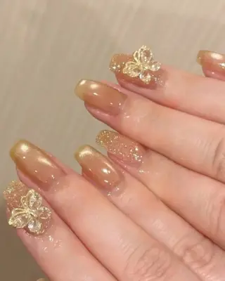 ネイル フィルイン・深爪矯正 長さ出し🎀のネイルデザイン