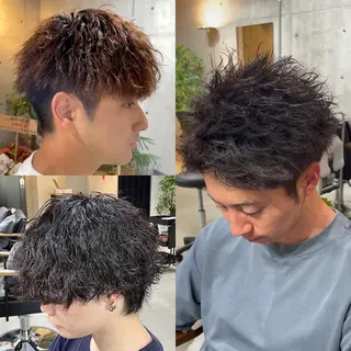 ショート パーマ メンズ 中崎町メンズパーマ/ シャドウ/山下拓実のヘアスタイル