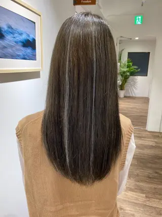 ロング カラー ハイライト⭐️上野 高広のヘアスタイル