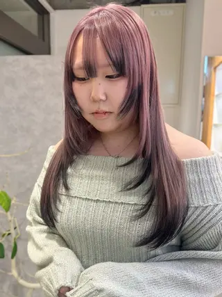 ロング 垢抜け/レイヤー/ ハイトーン/アスナのヘアスタイル