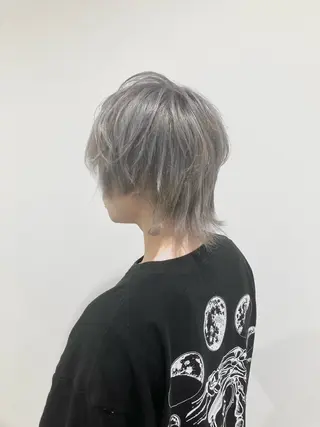 ショート メンズ 雅/ダブルカラー/ 白髪ぼかしハイライトのヘアスタイル