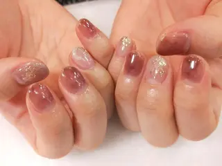 ネイル はばすみれ🎀ﾈｲﾙ 光ﾌｪｲｼｬﾙ ﾍｱのネイルデザイン