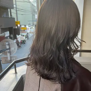 ミディアム カラー パーマ ヘアアレンジ メンズ キッズ ネイル マツエク・マツパ 切りっぱなしヘアボブ ミディアムヘアRYOのヘアスタイル
