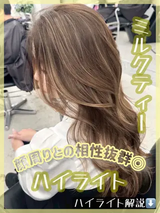 ロング カラー ハイライト/レイヤー 河原町/Manatoのヘアスタイル