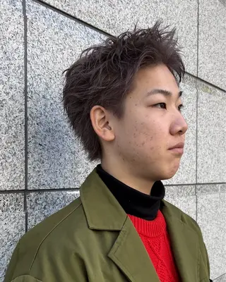 ショート カラー メンズ メンズ特化❤️‍🔥 パーマ職人江口佳乃のヘアスタイル