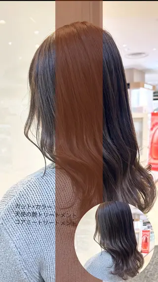 セミロング カラー 縮毛矯正/髪質改善/ 艶髪ササキナツミのヘアスタイル
