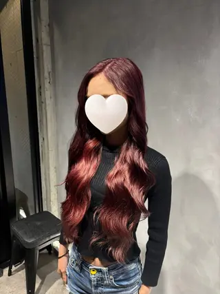 ロング カラー 暖色/ハイトーン/ カラー/HBLのヘアスタイル