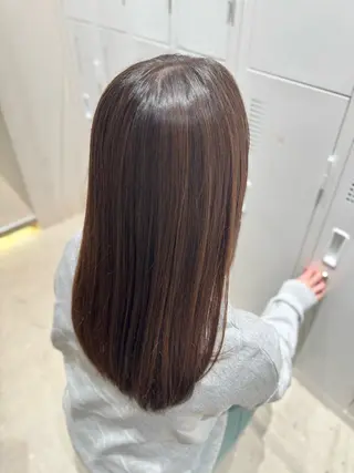 セミロング カラー ふくおか ななのヘアスタイル