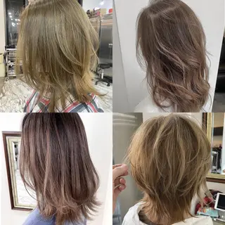 ミディアム 👑圧倒的カラー👑 佐々木祐希のヘアスタイル