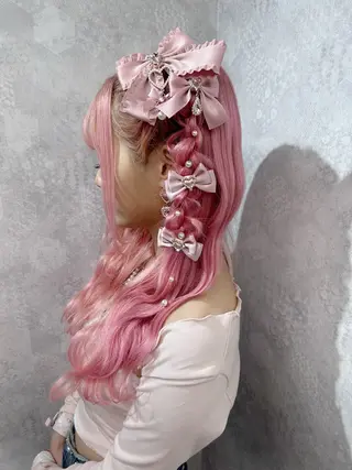 ロング カラー ヘアアレンジ 💕ブリーチ/ヘアメ 🎀YUUKAのヘアスタイル