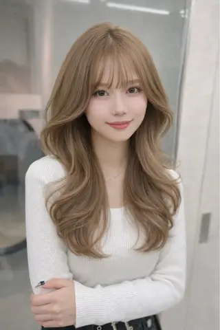 ロング カラー 博多ベージュ 🐻松井傑のヘアスタイル