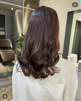 ロング カラー パーマ FILMS熊取谷 花のヘアスタイル