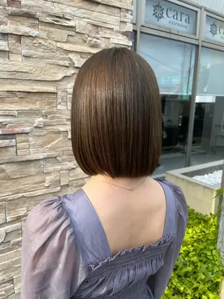 ミディアム カラー 諸岡 玲のヘアスタイル