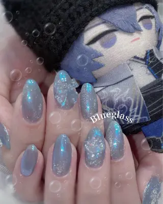 ネイル ️🫧もこ 艶感ネイル🫧のネイルデザイン