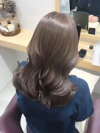 セミロング カラー 透明感カラー／韓国 レイヤーmomokaのヘアスタイル