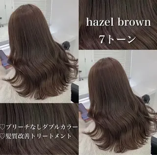 カラー 🤍ブリーチなし ブラウンhimi🤍のヘアスタイル