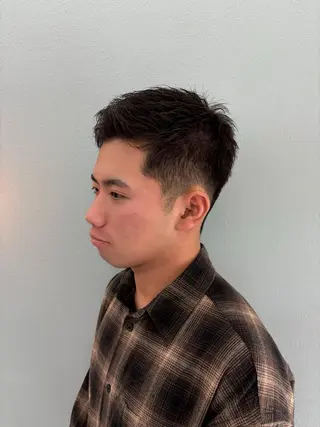 ショート カラー メンズ メンズ/パーマ /フェード/岡山秀人のヘアスタイル