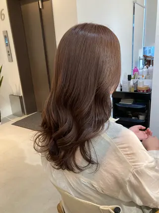 セミロング ✨色持ちの良い艶 カラー✨蟹江真世のヘアスタイル