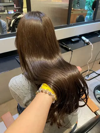 ロング カラー オリーブカラー🫒/ ハッシュカット/みゆのヘアスタイル