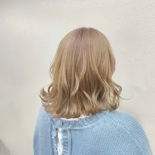 ミディアム カラー パーマ ヘアアレンジ メンズ キッズ ネイル マツエク・マツパ 切りっぱなしヘアボブ ミディアムヘアRYOのヘアスタイル