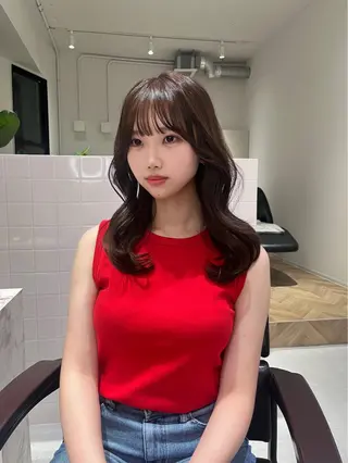 セミロング カラー 透明感カラー 💎飯塚ゆうきのヘアスタイル
