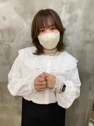 ミディアム カラー ヘアアレンジ 志賀 あずみのヘアスタイル