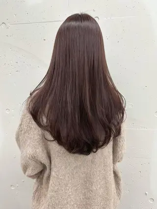 カラー セミロング 韓国ヘア♡🇰🇷 暖色♡透明感カラー✨のヘアスタイル