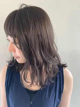 セミロング カラー パーマ ヘアアレンジ 加藤 綾華のヘアスタイル
