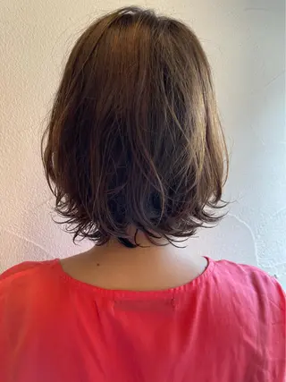 ミディアム カラー パーマ 王子田 隼のヘアスタイル