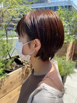 ショート カラー パーマ ヘアアレンジ メンズ キッズ ネイル マツエク・マツパ 久木原 ゆりのヘアスタイル