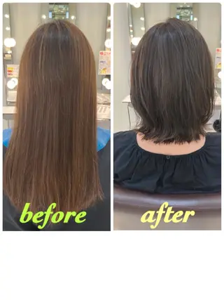 ミディアム カラー 品田 真里のヘアスタイル