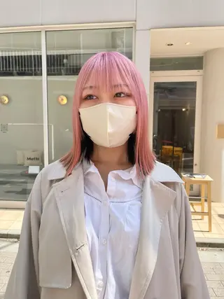 ミディアム カラー ハイトーン×レイヤー ／遠藤将太のヘアスタイル