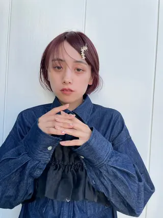 ショート 💖ボブ/縮毛矯正 顔周りレイヤー/ユイのヘアスタイル