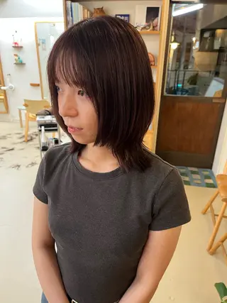 ミディアム カラー 宇野澤 銘のヘアスタイル