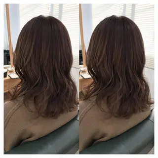 ミディアム カラー 村山 茉衣のヘアスタイル