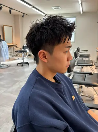 メンズ 保立/フェザーパーマ /メンズカット千葉のヘアスタイル