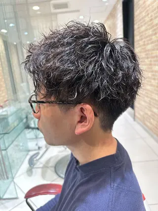 ショート パーマ メンズ 💈メンズ特化 美容師サキ💈のヘアスタイル