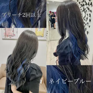ロング カラー 雅/ダブルカラー/ 白髪ぼかしハイライトのヘアスタイル