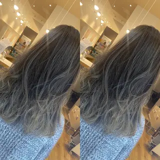 セミロング カラー ヘアアレンジ ハイトーンヘア/ 島崎　タクミのヘアスタイル