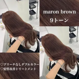 カラー 🤍ブリーチなし ブラウンhimi🤍のヘアスタイル